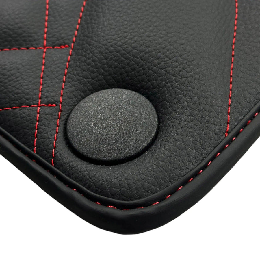 Black Leather Floor Mats For Mercedes Benz GLC-Class C253 Coupe (2019-2023) | ER56 Design - AutoWin