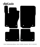 Black Leather Floor Mats For Mercedes Benz GLE-Class C292 Coupe (2015-2020) | ER56 Design - AutoWin