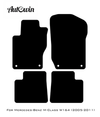 Black Leather Floor Mats For Mercedes Benz M-Class W164 (2005-2011) | ER56 Design - AutoWin