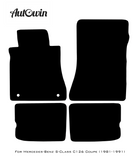Black Leather Floor Mats For Mercedes Benz S-Class C126 Coupe (1981-1991) | ER56 Design - AutoWin