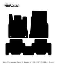 Black Sheepskin Floor Mats For Mercedes Benz A-Class W168 (1997-2004) | ER56 Design - AutoWin