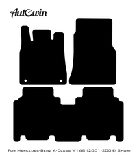 Black Sheepskin Floor Mats For Mercedes Benz A-Class W168 (2001-2004) | ER56 Design - AutoWin