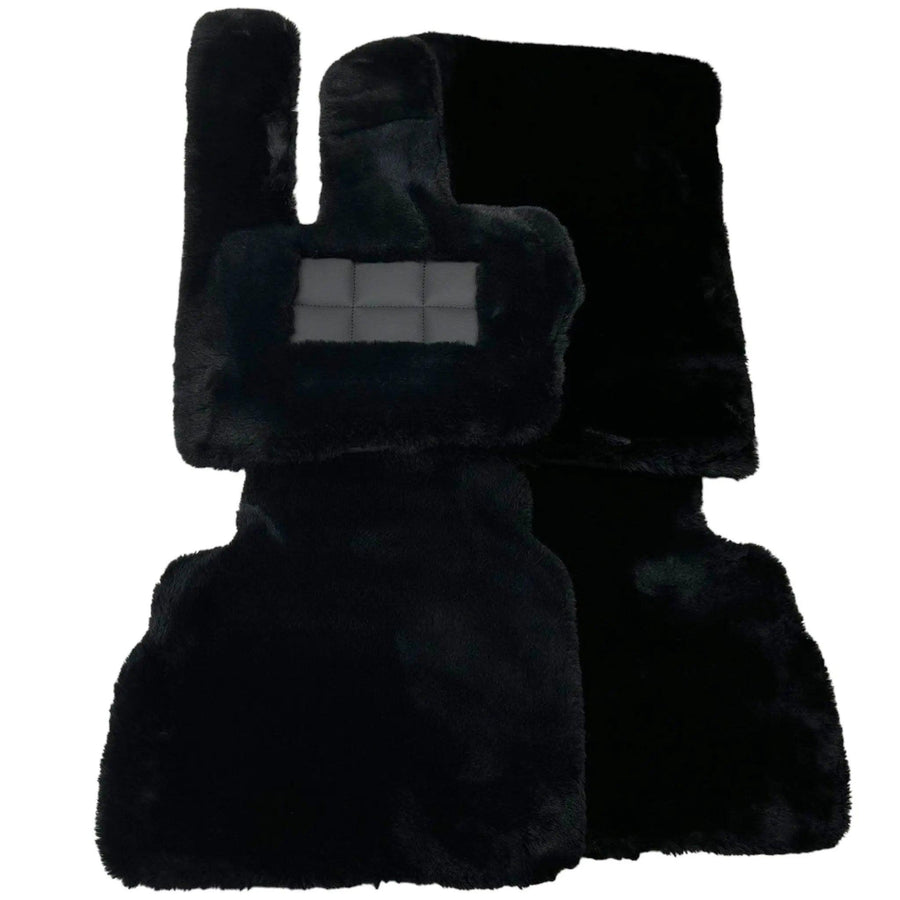 Black Sheepskin Floor Mats For Mercedes Benz A-Class W176 (2012-2018) | ER56 Design - AutoWin