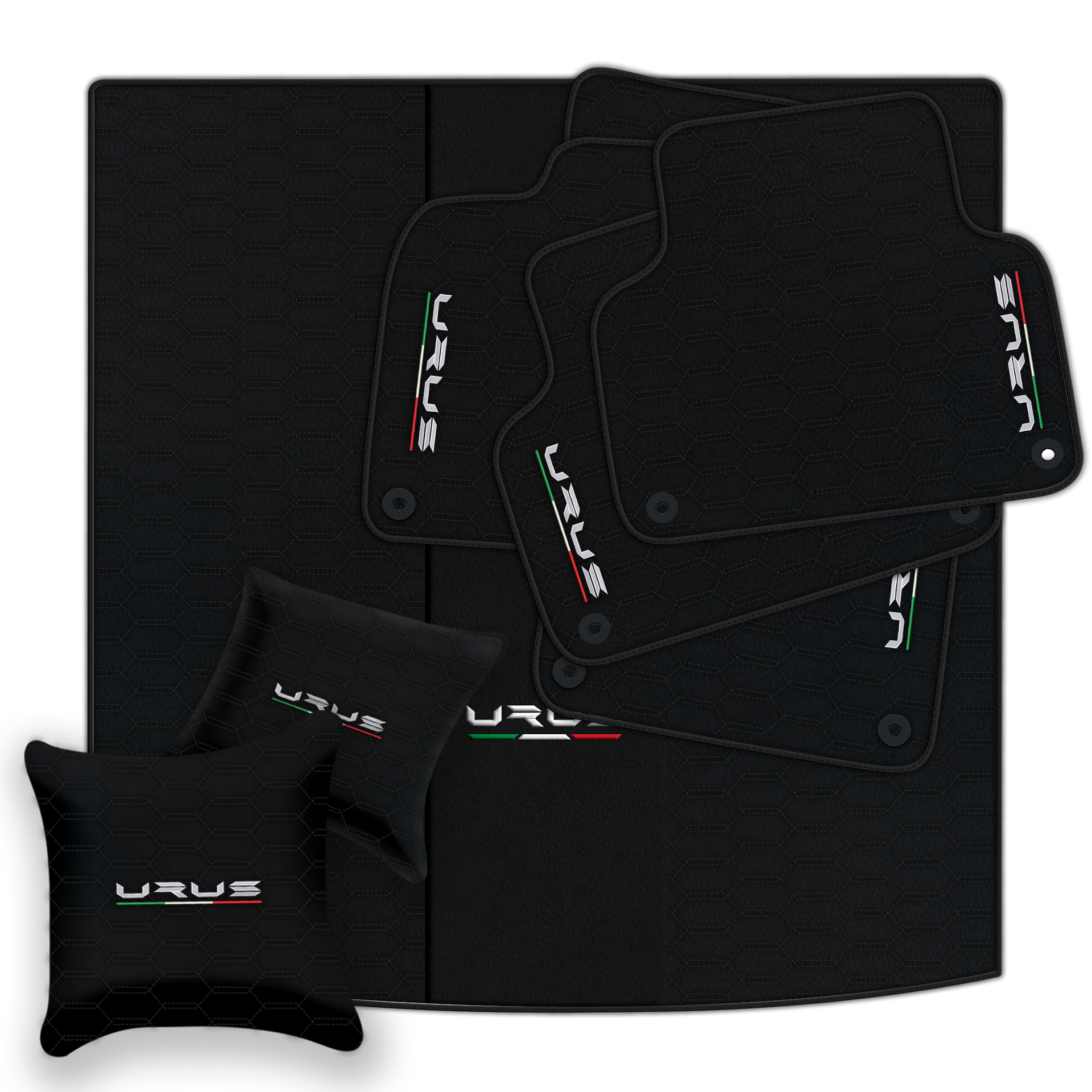 Floor Mats For Lamborghini Urus Black Tailored Yellow Edition - AutoWin.EU
