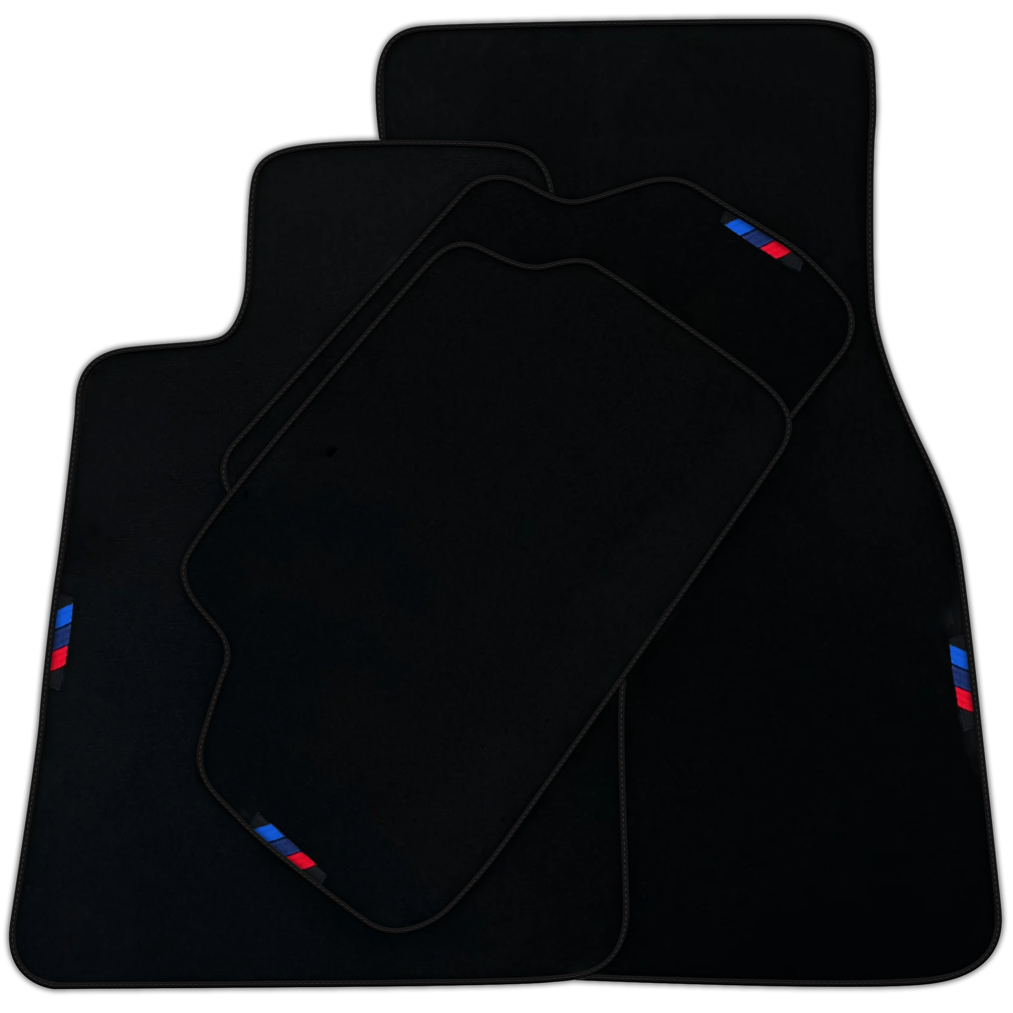 Black Floor Mats For BMW Z4 Series E86 Coupe (2003-2008) With 3 Color Stripes Tailored Set Perfect Fit | Various Trim Colors