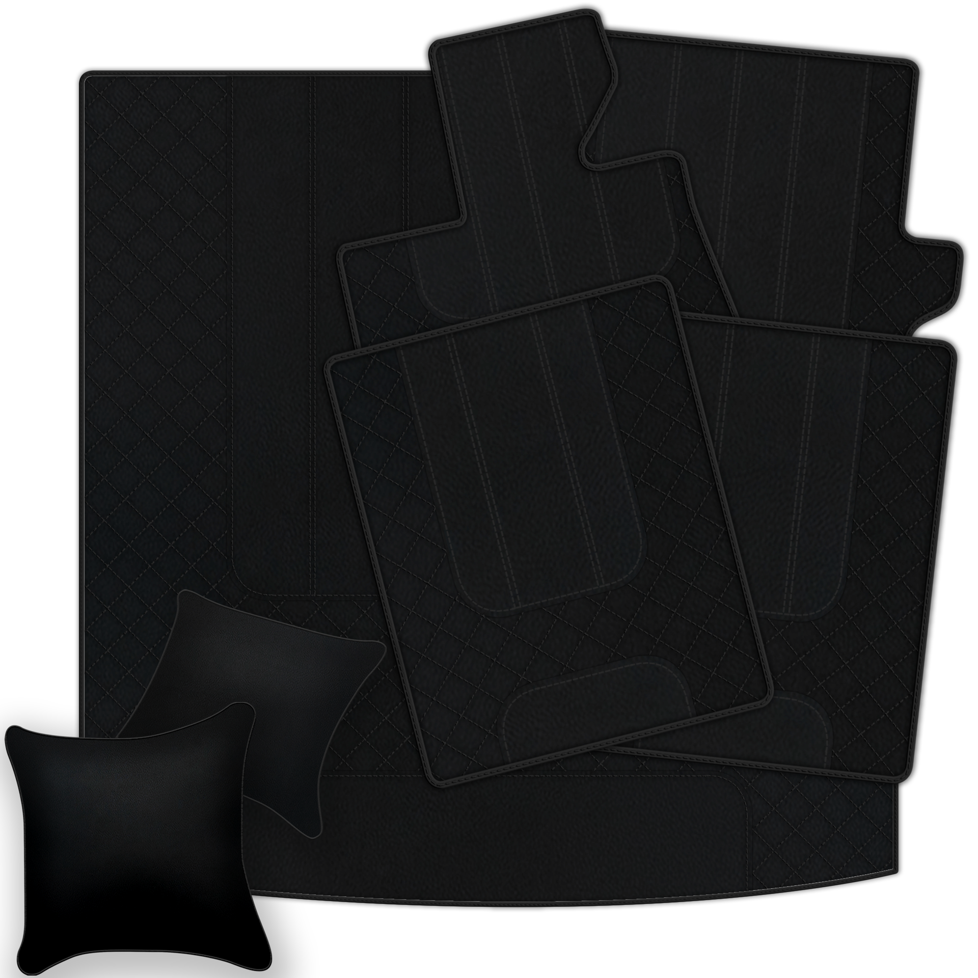 Black Leather Floor Mats for Bentley Bentayga (2015-2023) | AW1 Design