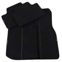 Premium Black Floor Mats for BMW - Carbon Fiber Style Detailing