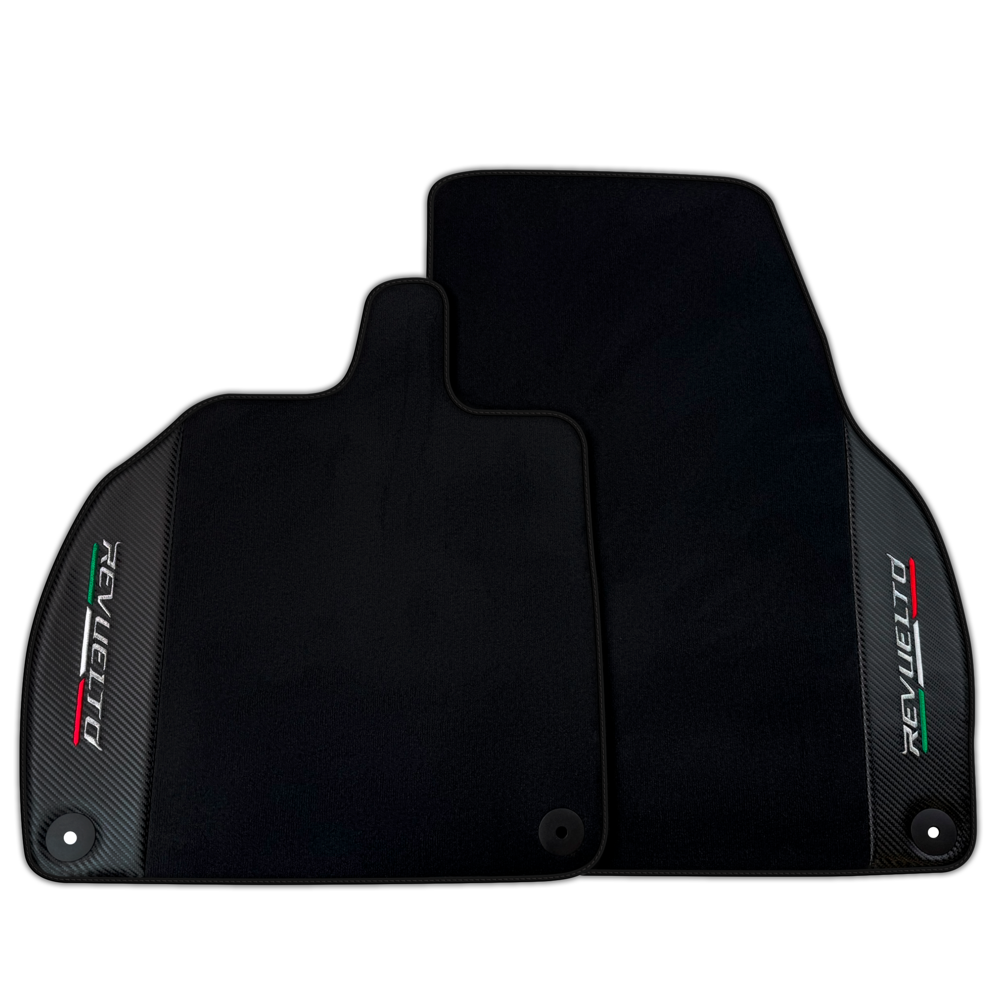 Luxury Black Carbon Fiber Leather Floor Mats for Lamborghini Revuelto