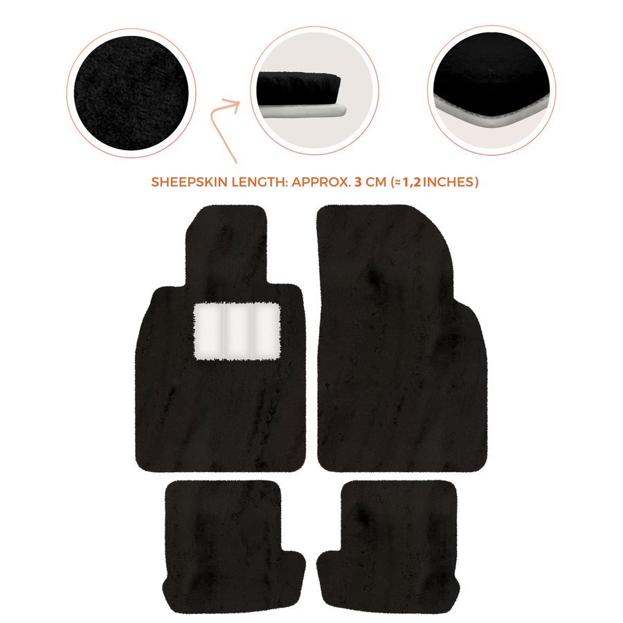 Premium Quality Sheepskin Floor Mats for Porsche 924 (1976-1988)