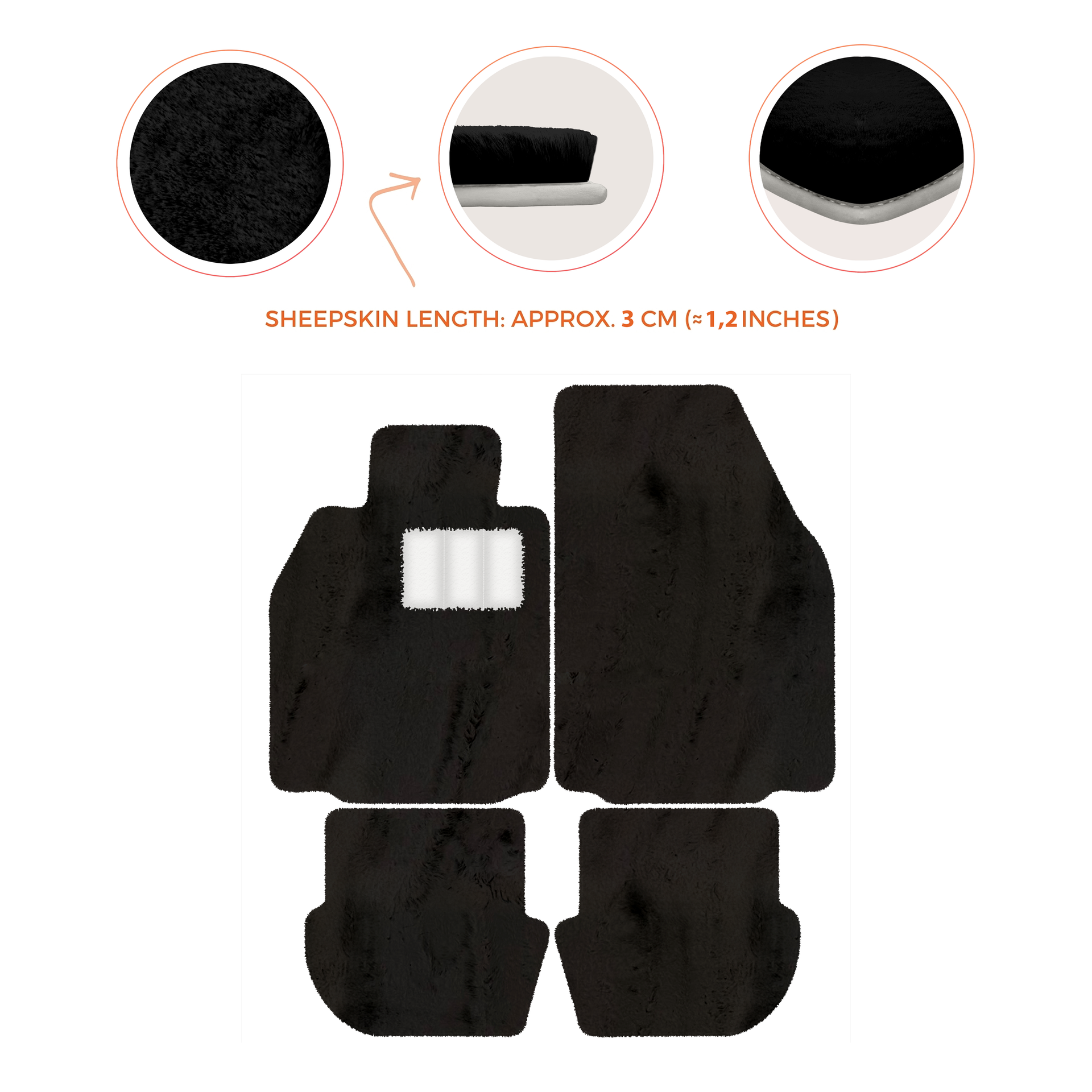 Premium Luxury Sheepskin Floor Mats for Porsche 911 (2004-2012)