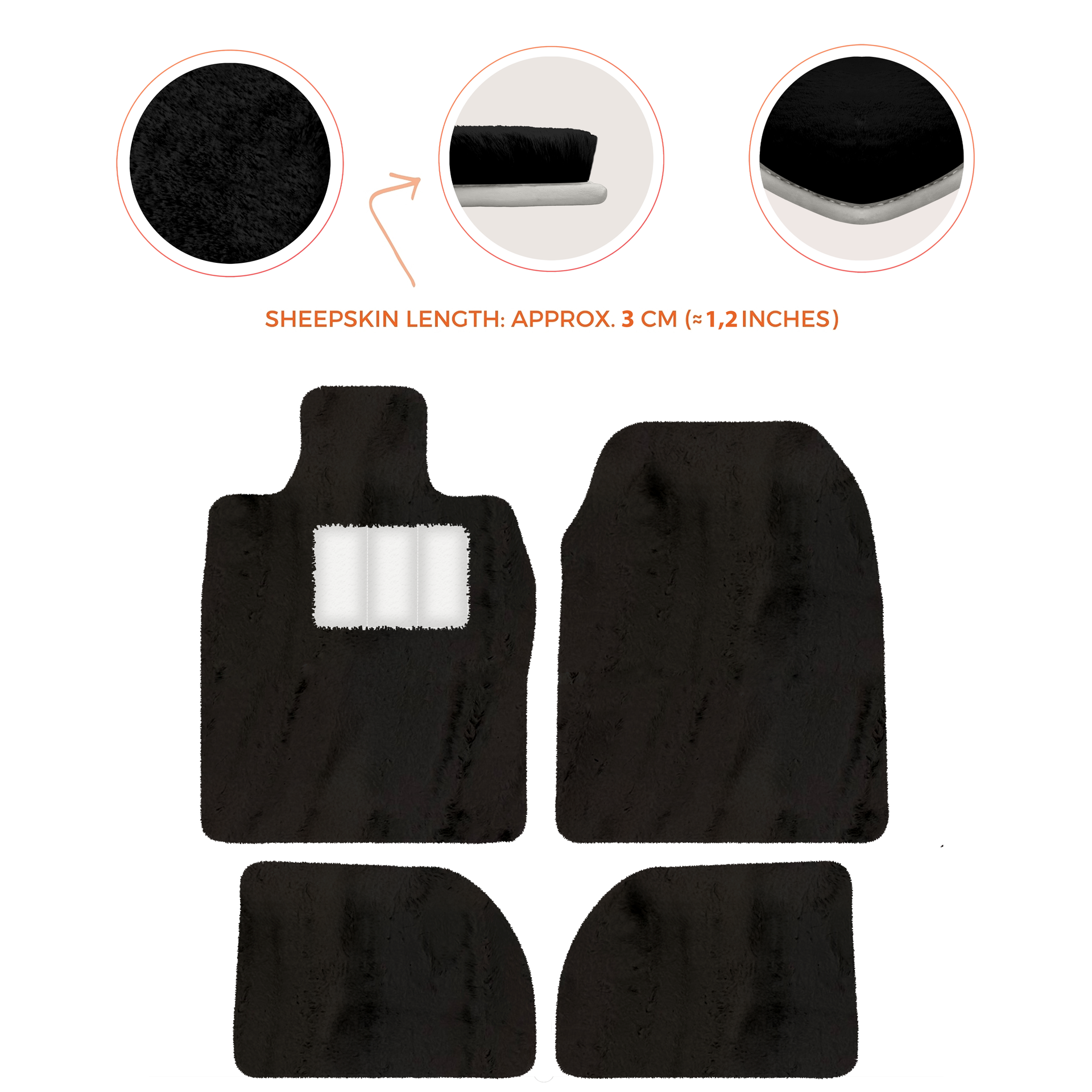 Premium Sheepskin Floor Mats for Porsche 924 (1976-1988)