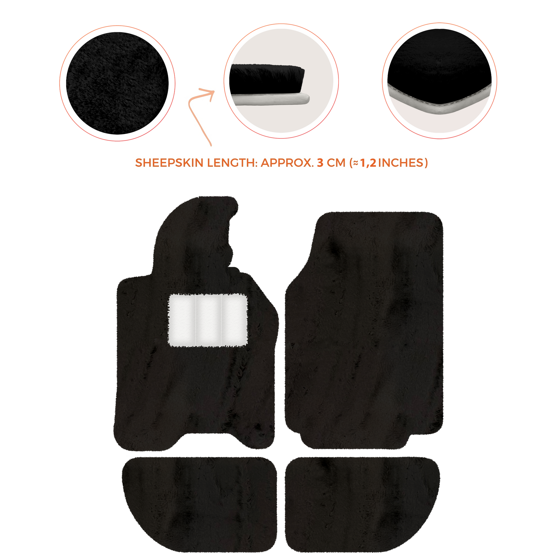 Sheepskin Floor Mats for Porsche 944 (1981-1991) | Custom Colors