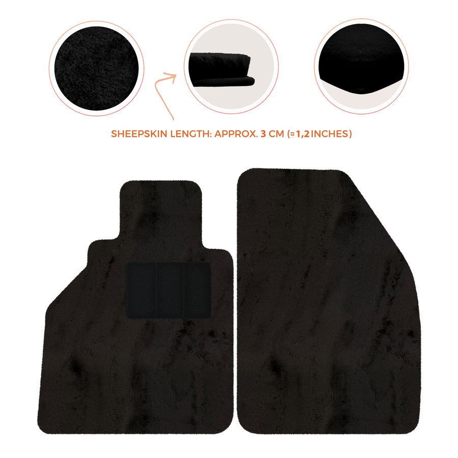 Alfombrillas de piel de oveja para Porsche 986 Boxster (1996-2004) - Longitud de piel de oveja, varias opciones de color
