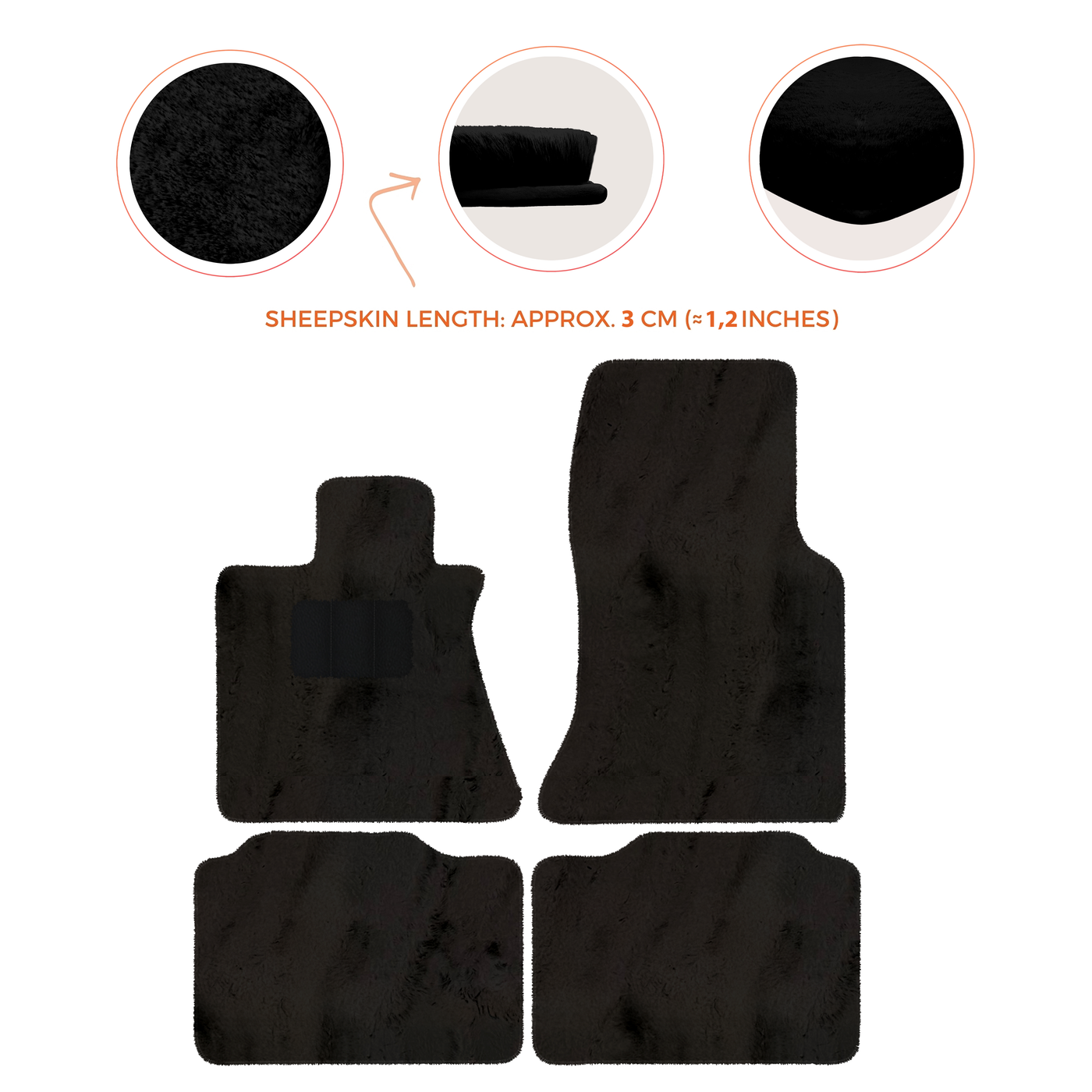 Premium Sheepskin Floor Mats for Rolls-Royce Phantom Sedan (2003-2016)