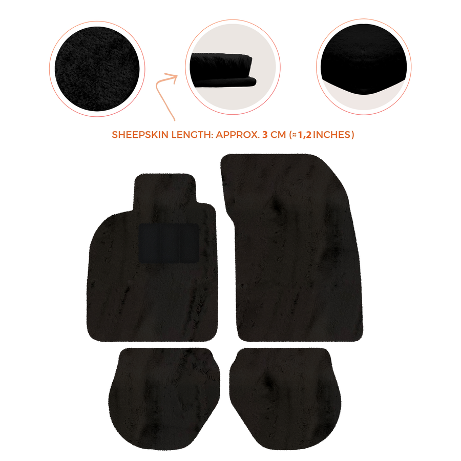 Alfombrillas de piel de oveja para Porsche 911-993 (1993-1998) - Longitud de piel de oveja, varias opciones de color