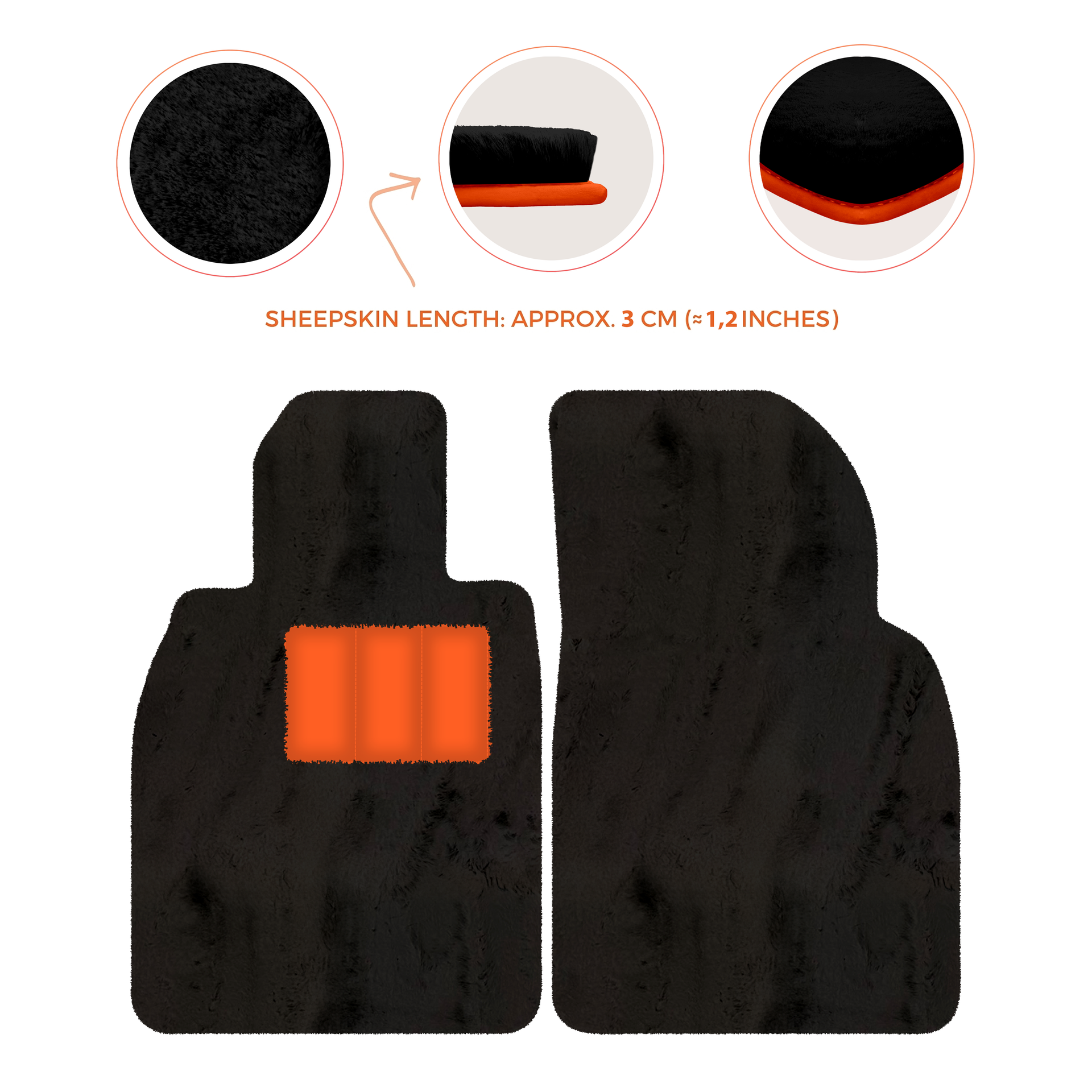 Premium Sheepskin Floor Mats for Porsche Cayenne (2018-2023)