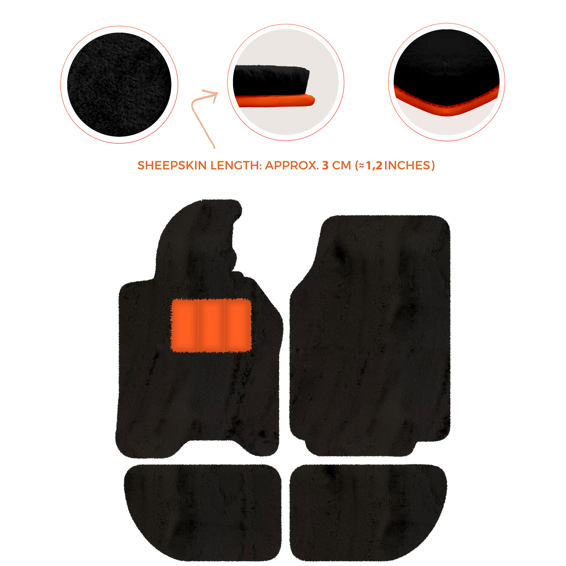 Sheepskin Floor Mats for Porsche 944 (1981-1991) | Custom Colors