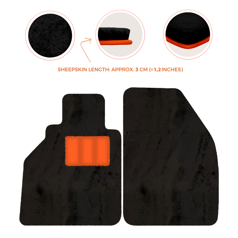 Alfombrillas de piel de oveja para Porsche 986 Boxster (1996-2004) - Longitud de piel de oveja, varias opciones de color