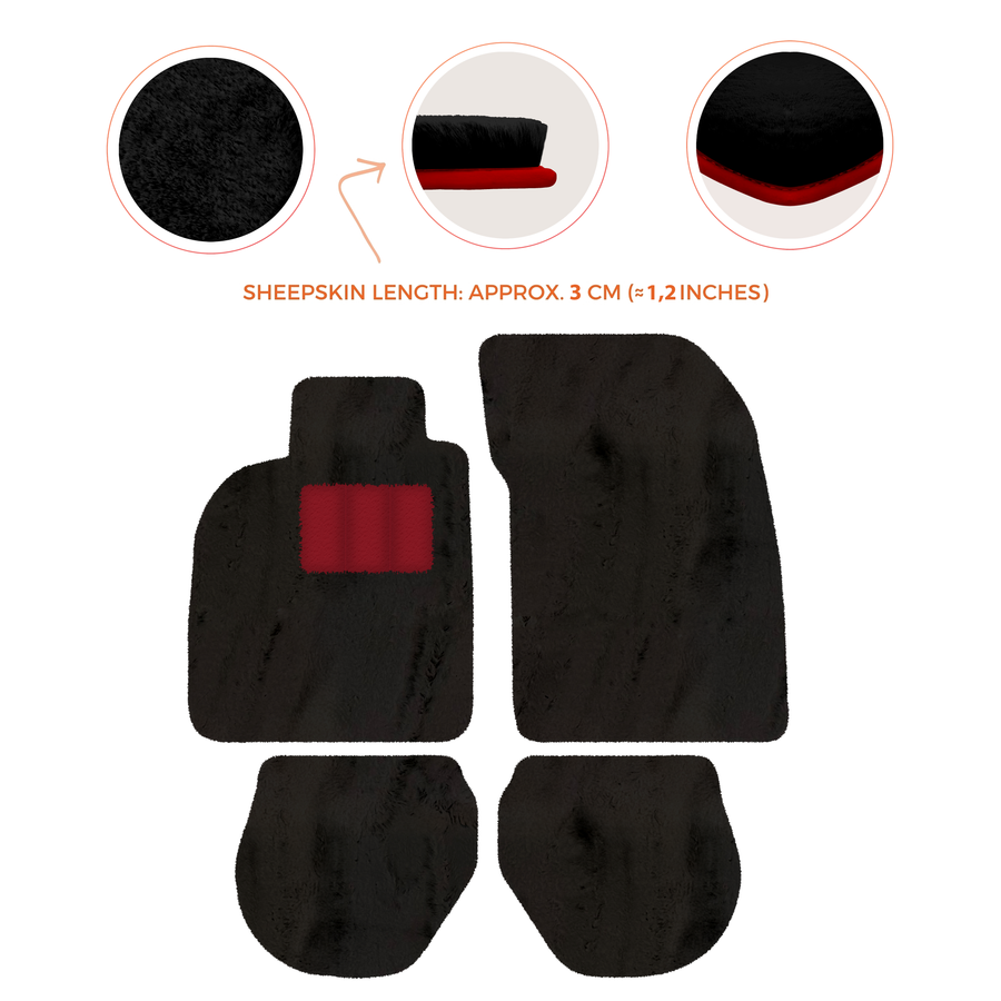Alfombrillas de piel de oveja para Porsche 911-993 (1993-1998) - Longitud de piel de oveja, varias opciones de color