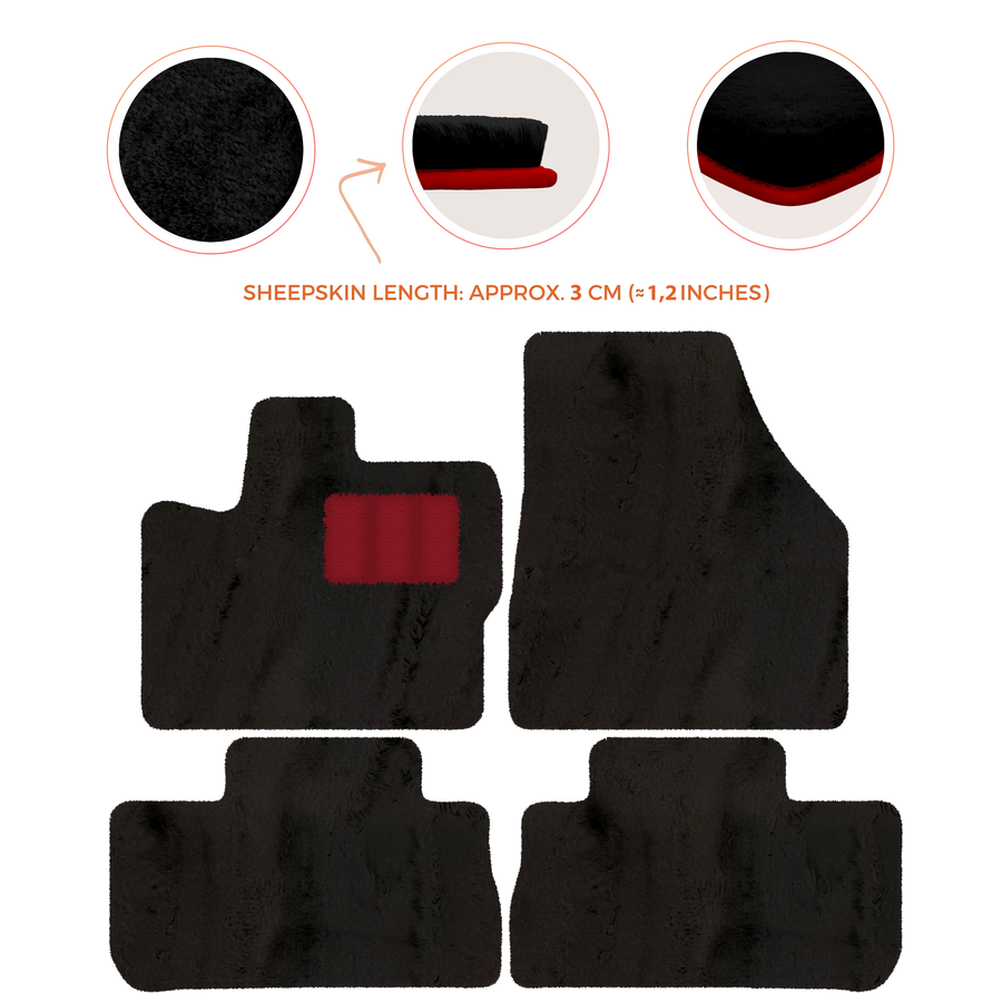 Premium Sheepskin Floor Mats for 2003-2007 Land Rover Freelander