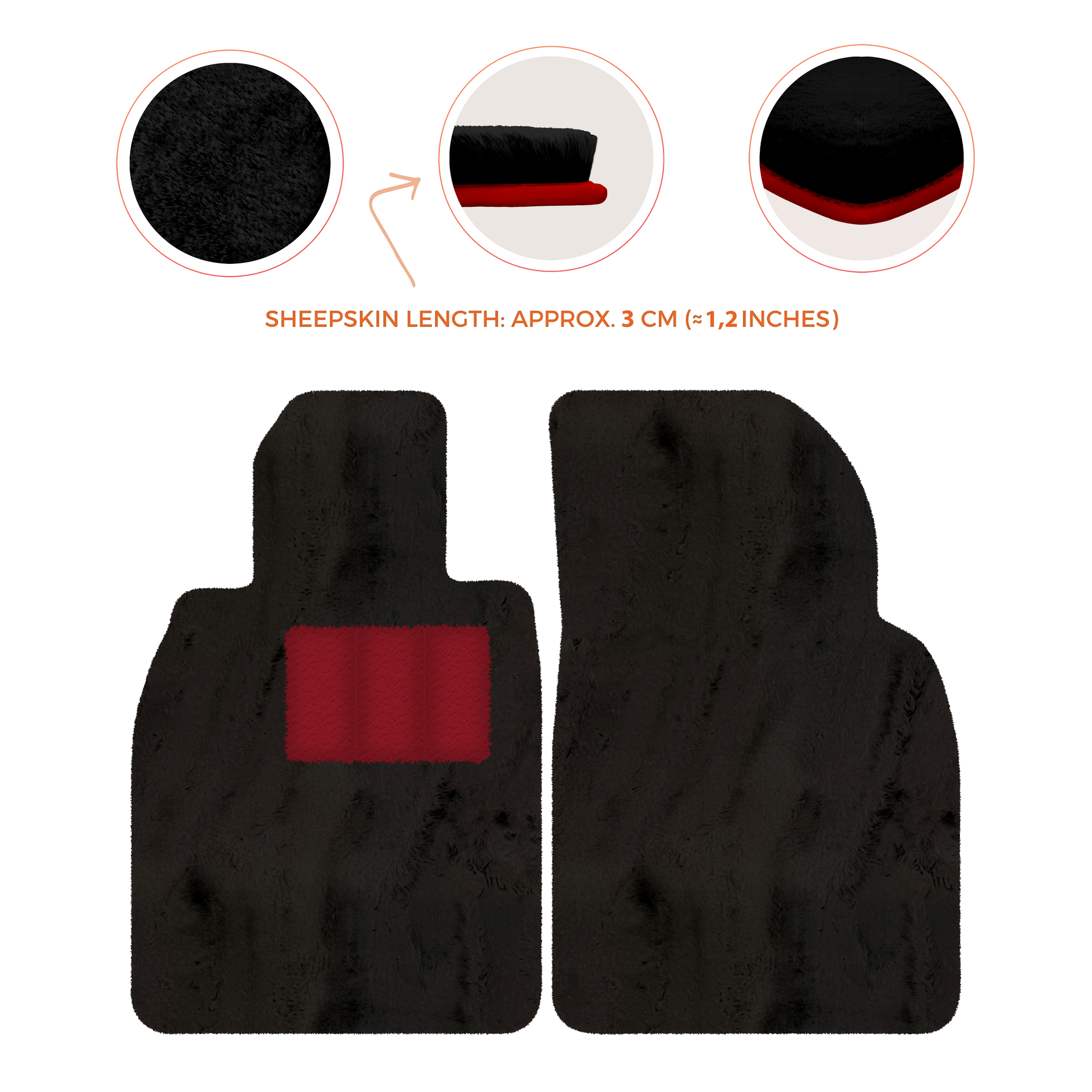 Premium Sheepskin Floor Mats for Porsche Cayenne (2018-2023)