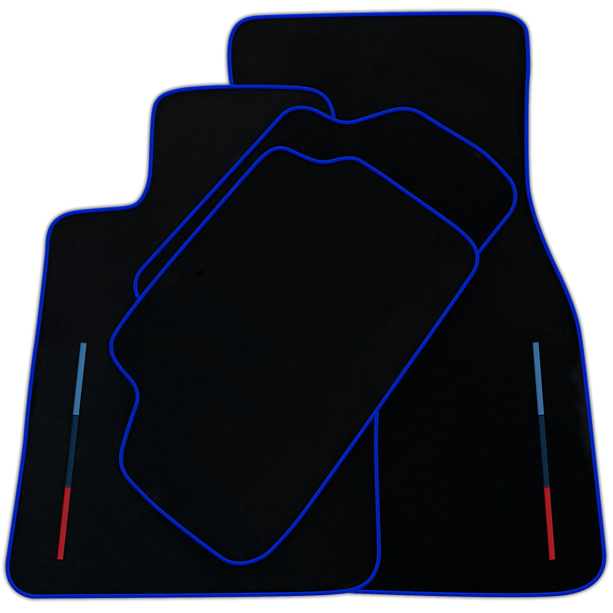 Black Floor Mats For BMW 7 Series E66 With Color Stripes Tailored Set Perfect Fit | Various Trim Colors