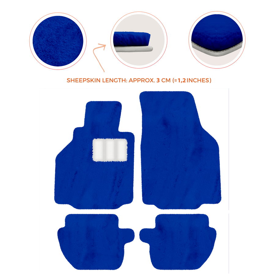 Premium Luxury Sheepskin Floor Mats for Ferrari Roma (2021-2024)