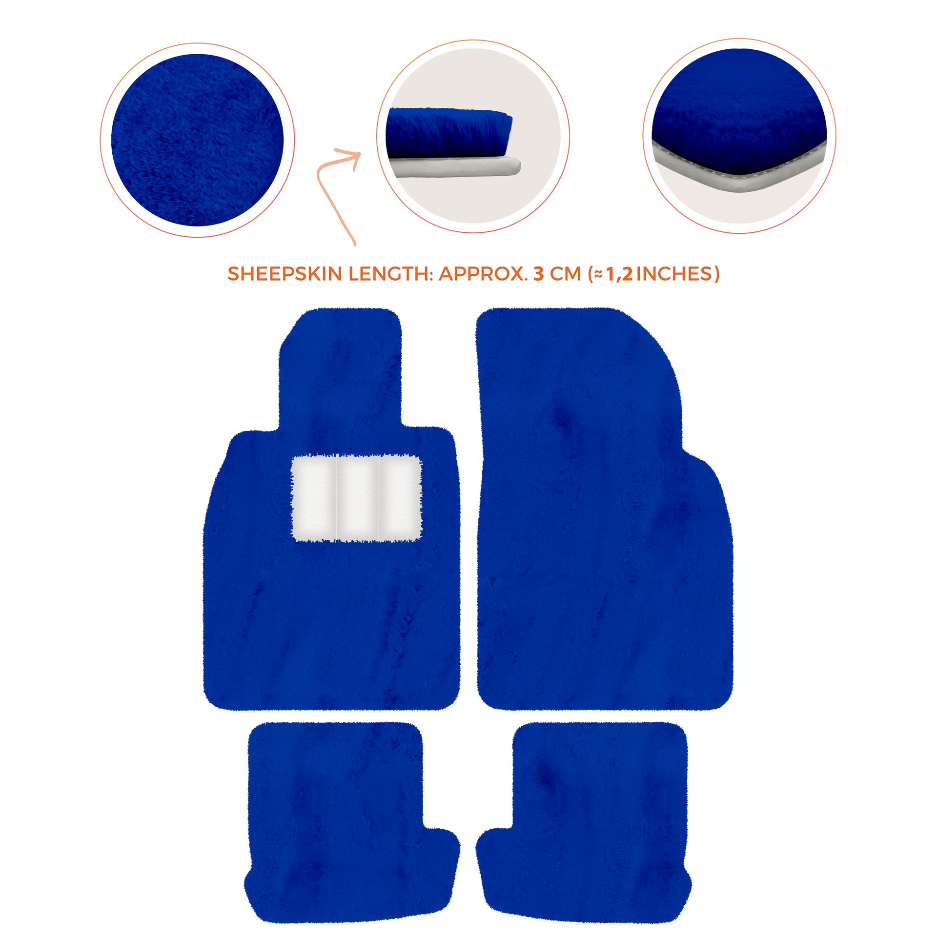 Premium Quality Sheepskin Floor Mats for Porsche 924 (1976-1988)