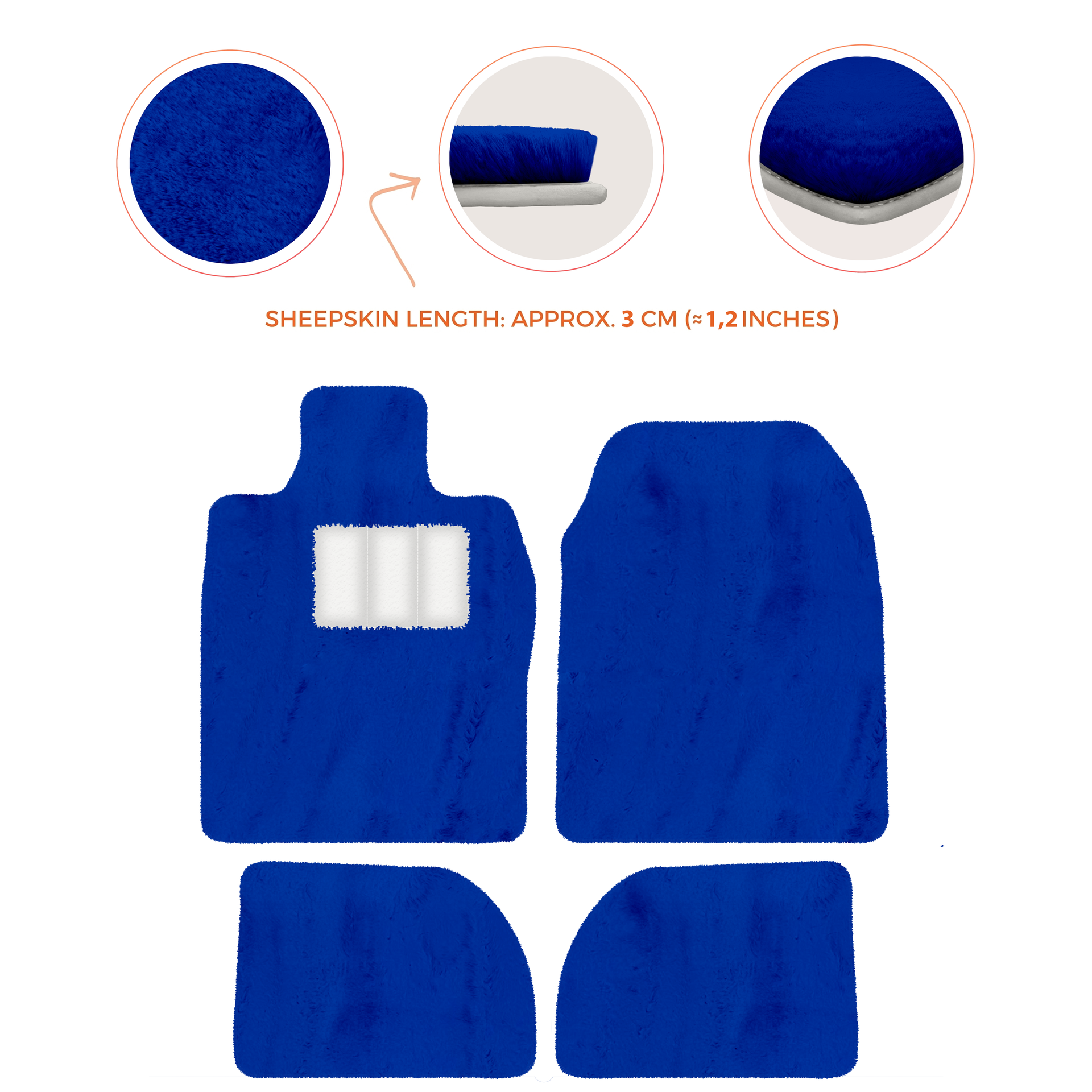 Premium Sheepskin Floor Mats for Porsche 924 (1976-1988)