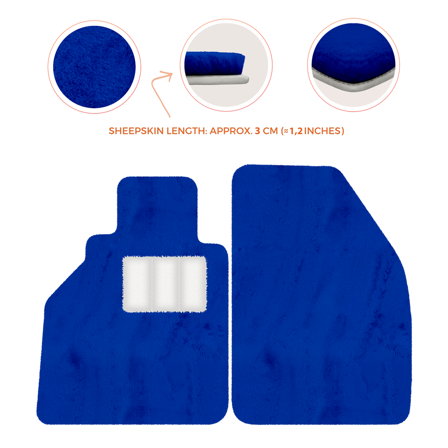 Alfombrillas de piel de oveja para Porsche 986 Boxster (1996-2004) - Longitud de piel de oveja, varias opciones de color