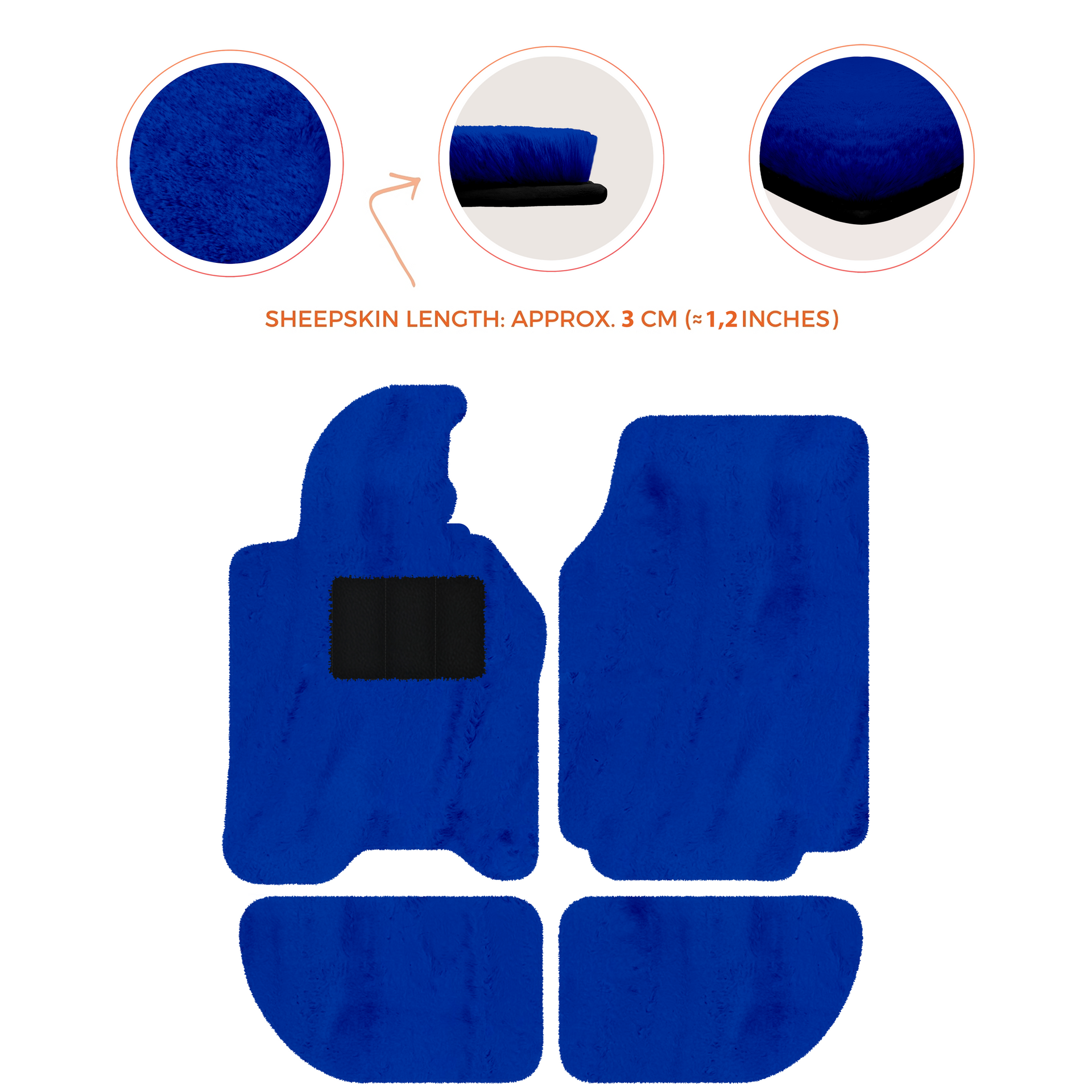 Sheepskin Floor Mats for Porsche 944 (1981-1991) | Custom Colors