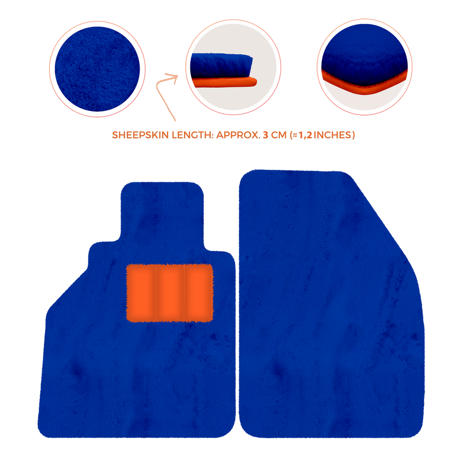 Alfombrillas de piel de oveja para Porsche 986 Boxster (1996-2004) - Longitud de piel de oveja, varias opciones de color