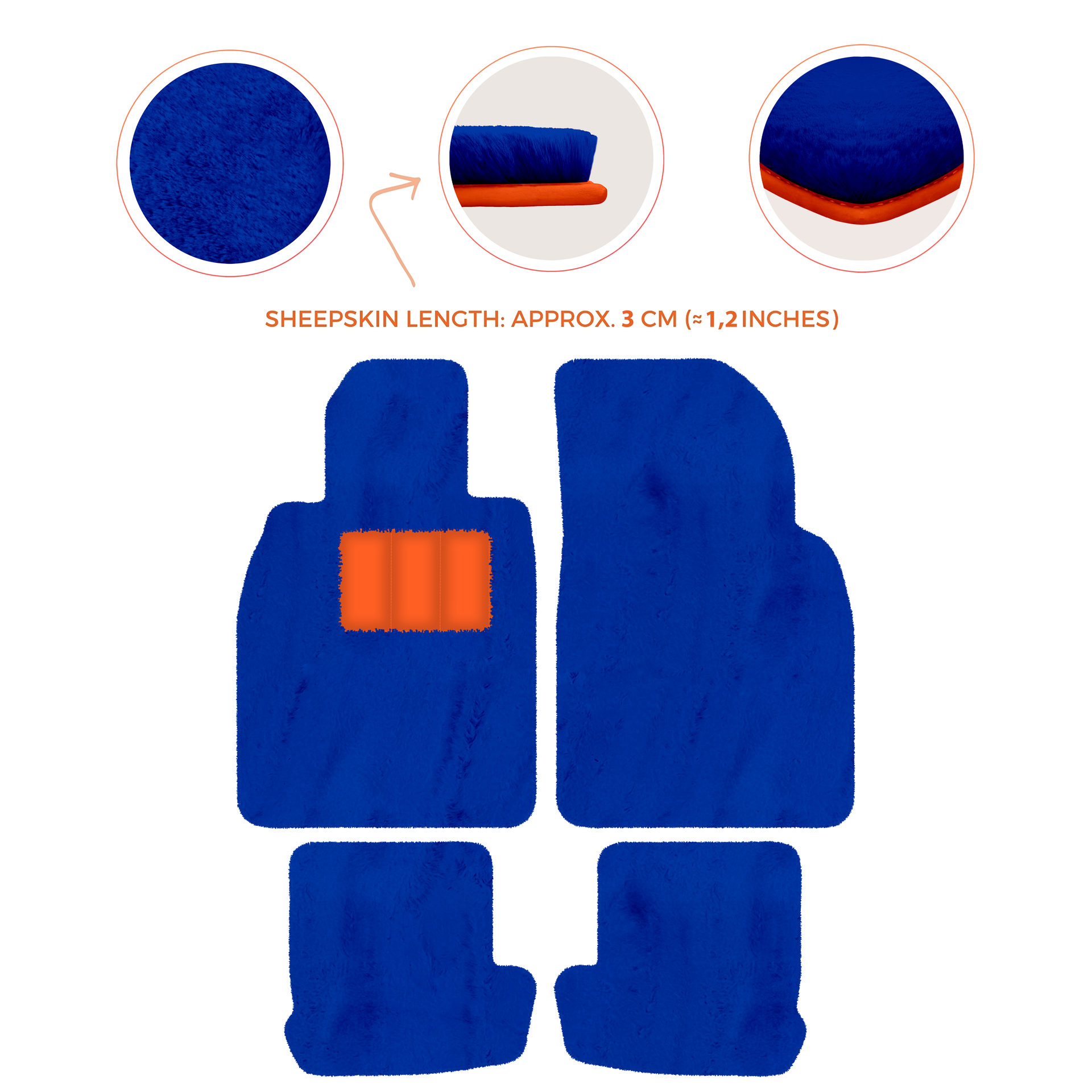 Premium Quality Sheepskin Floor Mats for Porsche 924 (1976-1988)