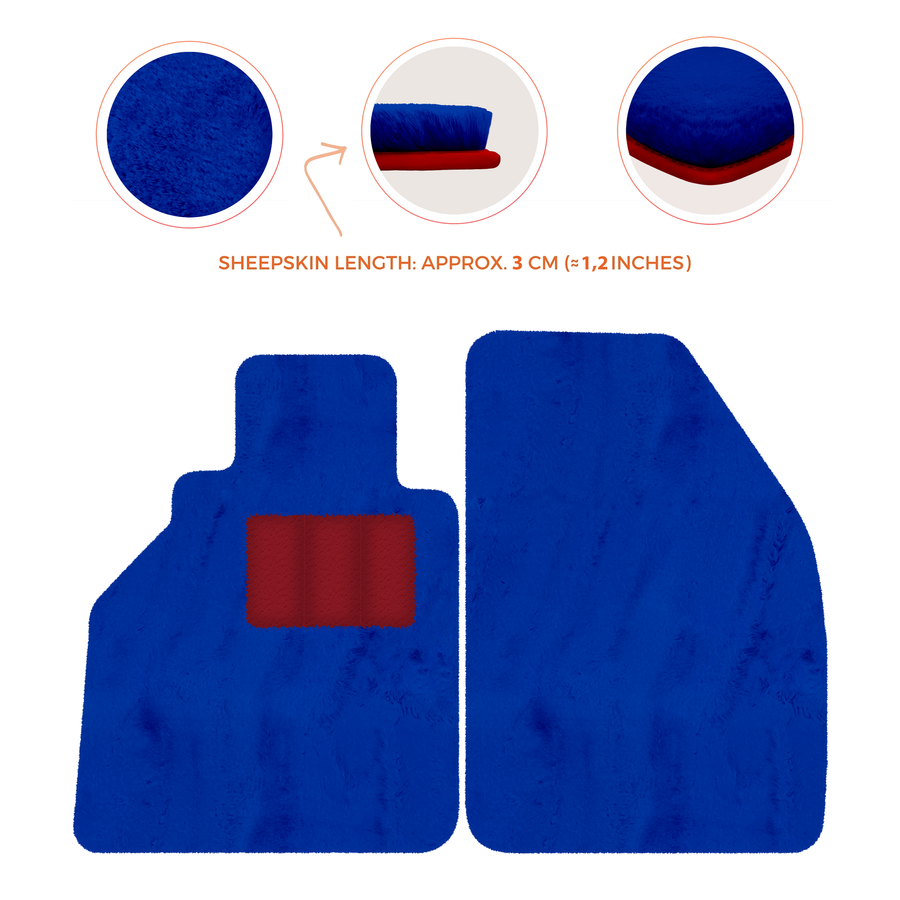 Alfombrillas de piel de oveja para Porsche 986 Boxster (1996-2004) - Longitud de piel de oveja, varias opciones de color