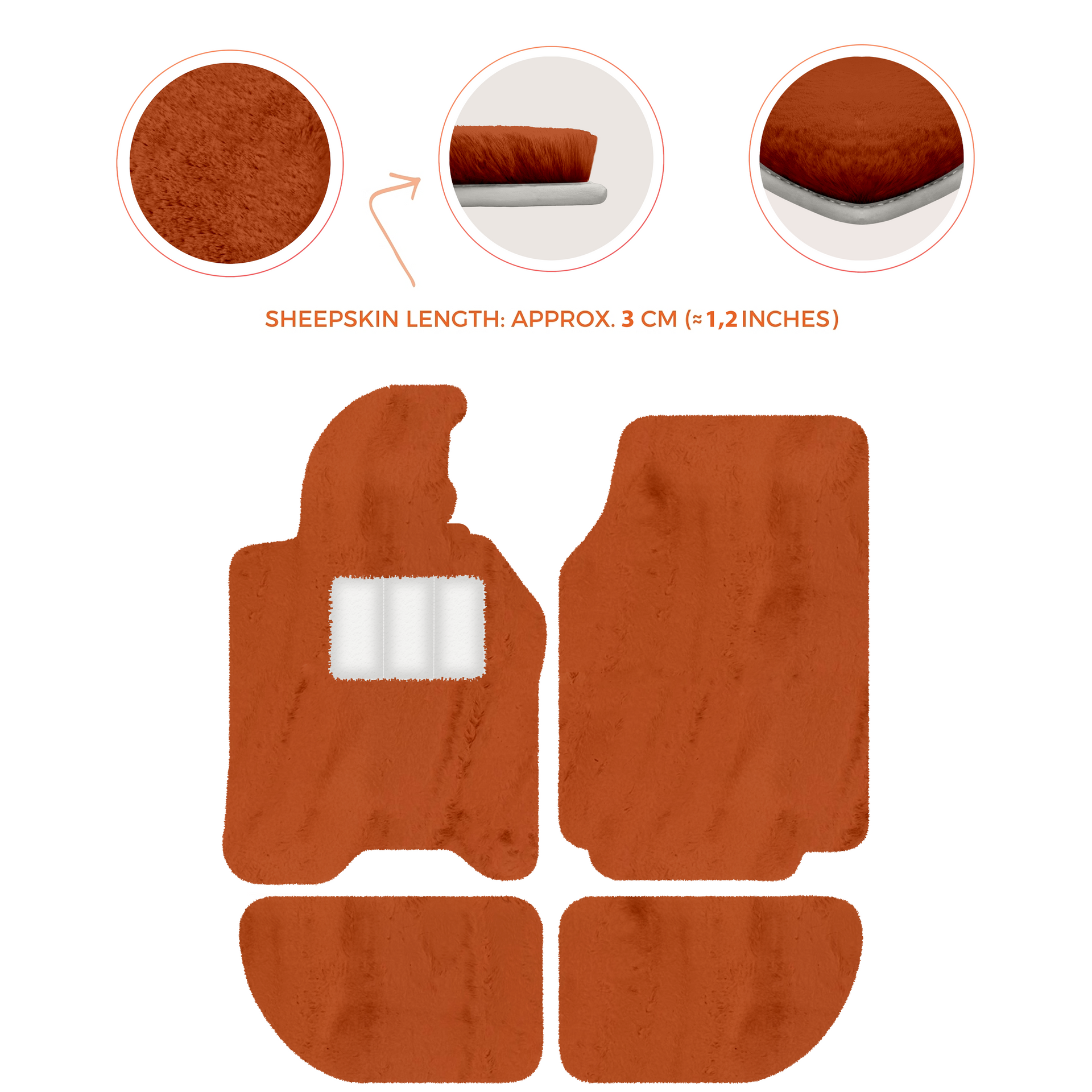 Sheepskin Floor Mats for Porsche 944 (1981-1991) | Custom Colors