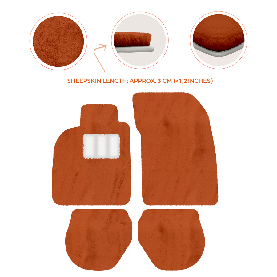 Alfombrillas de piel de oveja para Porsche 911-993 (1993-1998) - Longitud de piel de oveja, varias opciones de color
