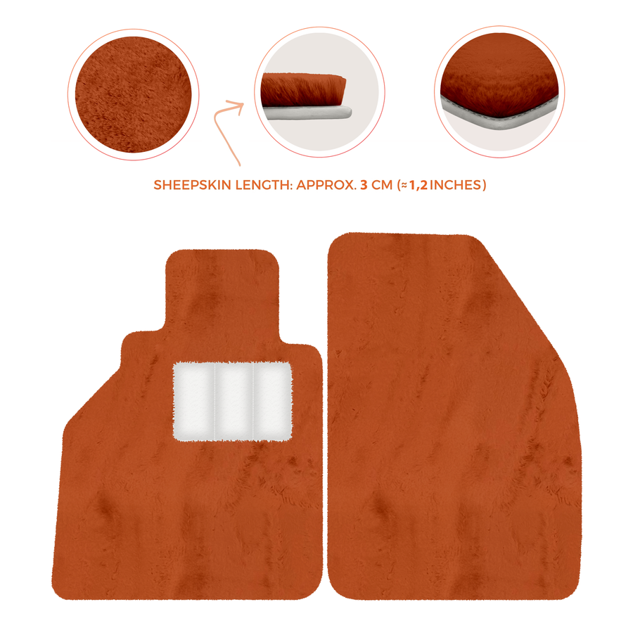 Alfombrillas de piel de oveja para Porsche 986 Boxster (1996-2004) - Longitud de piel de oveja, varias opciones de color