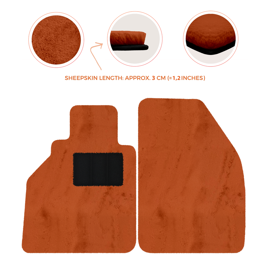 Alfombrillas de piel de oveja para Porsche 986 Boxster (1996-2004) - Longitud de piel de oveja, varias opciones de color
