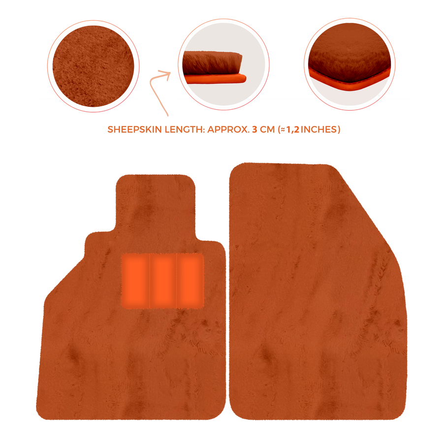 Alfombrillas de piel de oveja para Porsche 986 Boxster (1996-2004) - Longitud de piel de oveja, varias opciones de color
