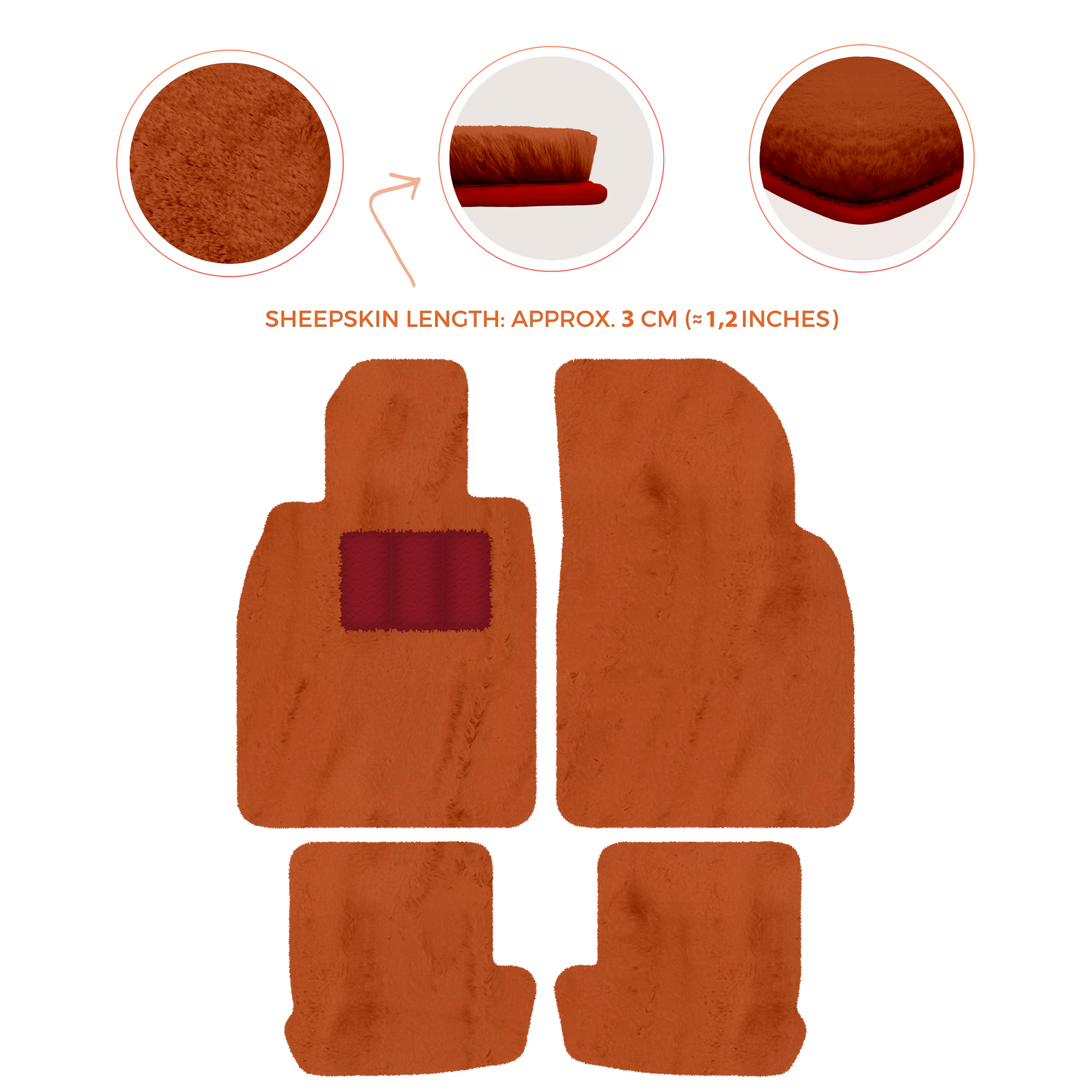 Premium Quality Sheepskin Floor Mats for Porsche 924 (1976-1988)