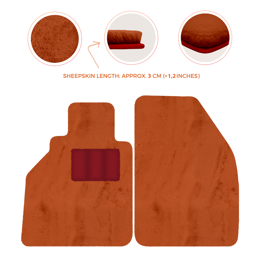 Alfombrillas de piel de oveja para Porsche 986 Boxster (1996-2004) - Longitud de piel de oveja, varias opciones de color