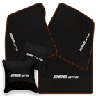 Premium Custom Black Leather Floor Mats for Ferrari FF (2011-2016)