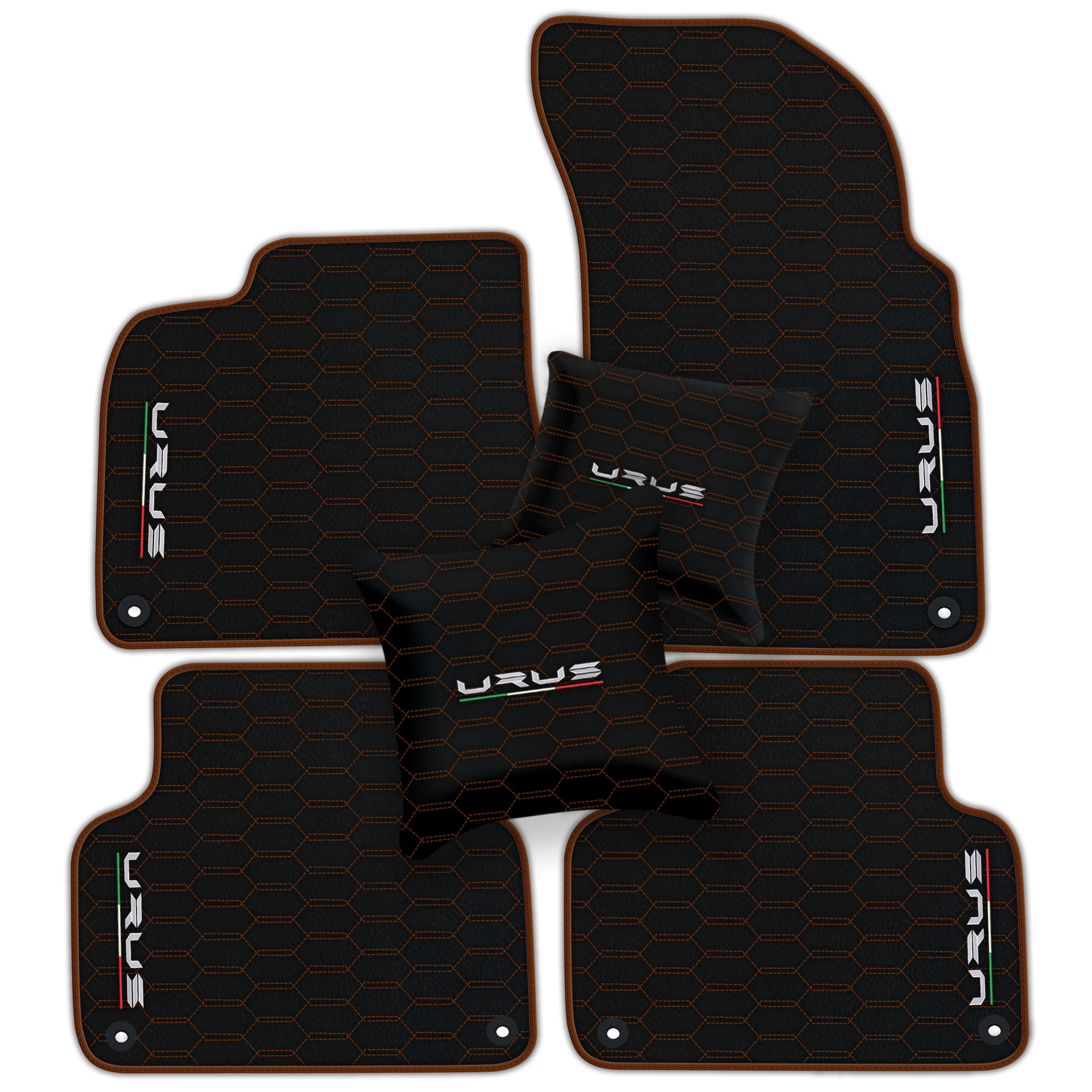 Floor Mats For Lamborghini Urus Black Tailored Yellow Edition - AutoWin.EU