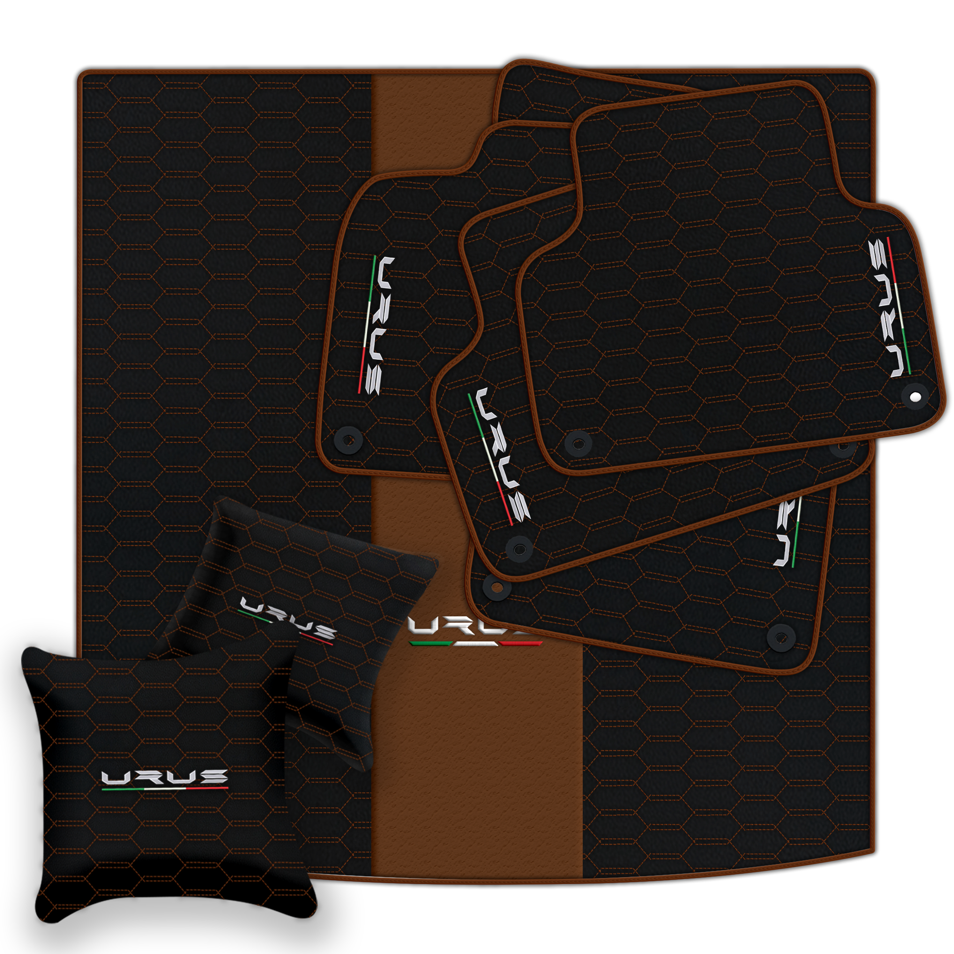 Floor Mats For Lamborghini Urus Black Tailored Yellow Edition - AutoWin.EU