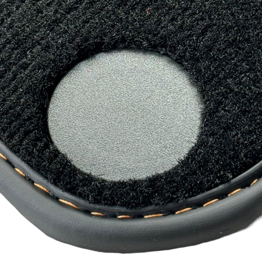 Black Floor Mats for McLaren 720S (2017-2021) with Orange Leather - AutoWin