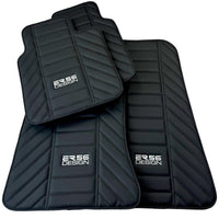 Black Leather Floor Mats for Rolls Royce Dawn (2016-2023) ER56 Design - AutoWin