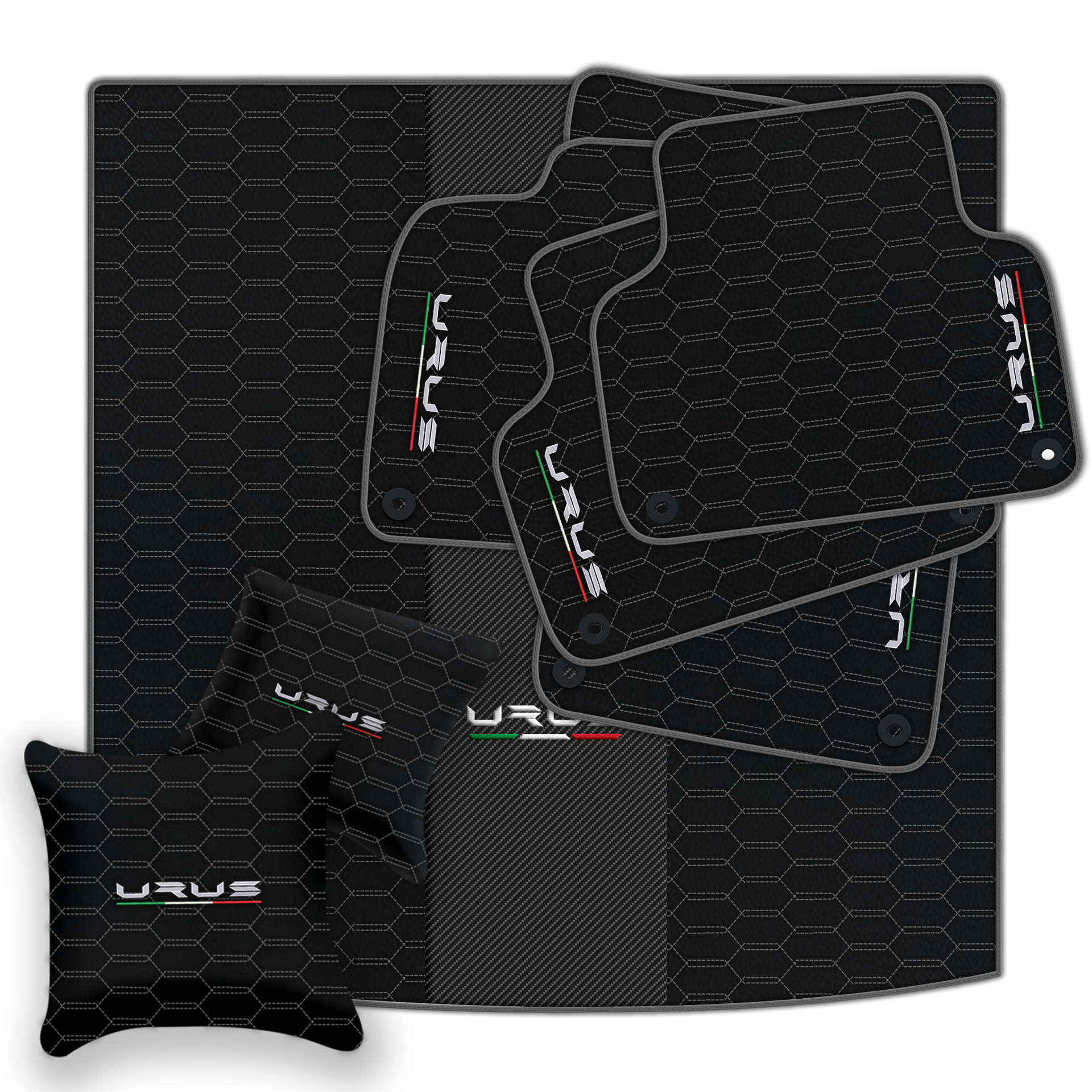 Floor Mats For Lamborghini Urus Black Tailored Yellow Edition - AutoWin.EU