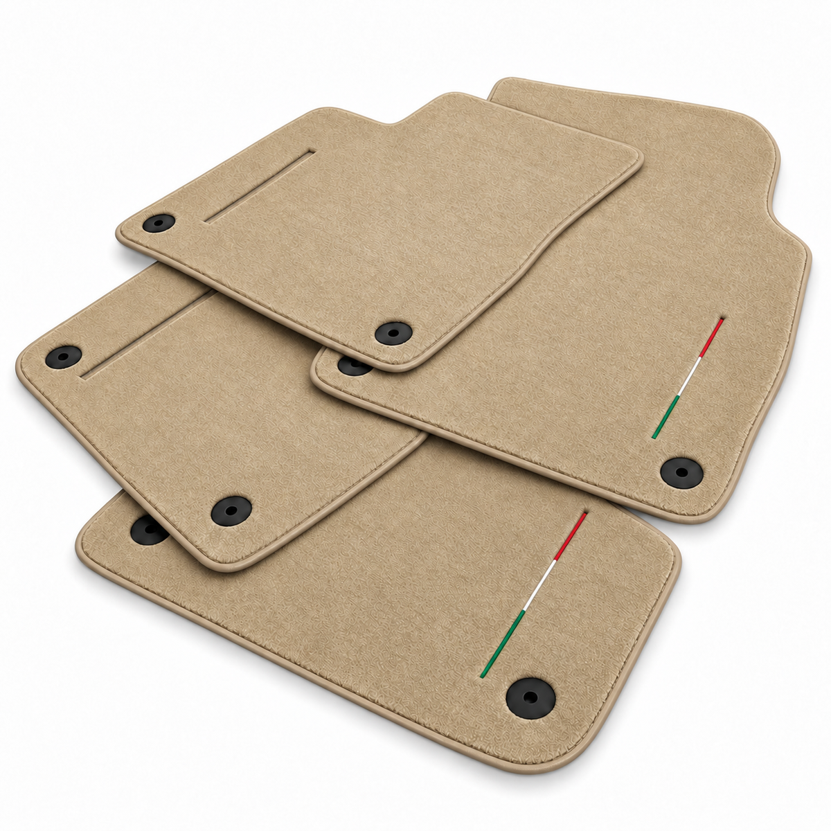 Black Floor Mats for Lamborghini Urus Performante with Brown Leather