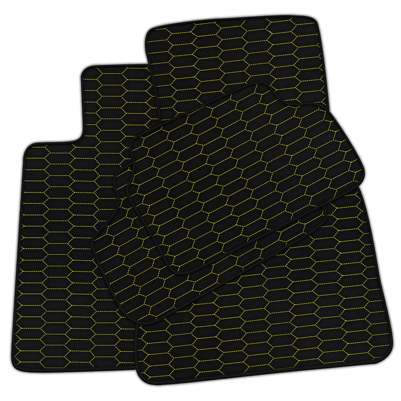 Alfombrillas de cuero personalizables con patrón hexagonal Raptor para BMW E30 Coupé de 2 puertas (1982–1994)