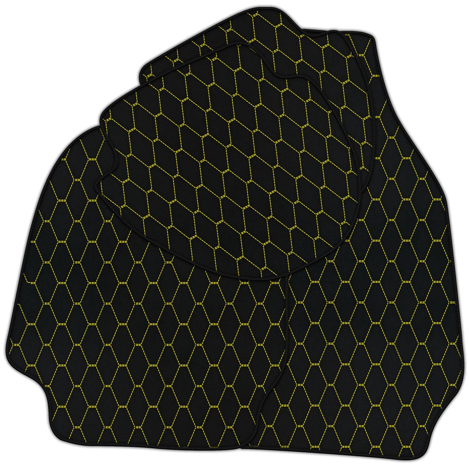 Customizable Leather Floor Mats with Vertical Hex Pattern for Porsche Classic 911 (1963-1989)